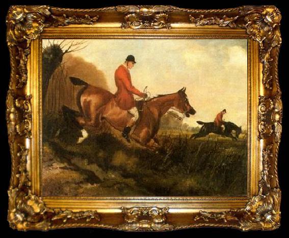 framed  unknow artist Classical hunting fox, Equestrian and Beautiful Horses, 058., ta009-2